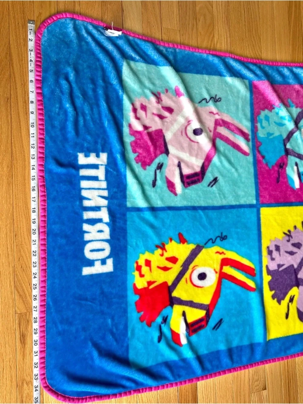 Fortnite Loot Llama Silky Soft Throw Blanket Kids Blue Pink Pop Art